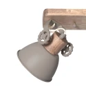 Mexlite ceiling luminaire GEARWOOD 2 flames E27 IP20, taupe dimmable
