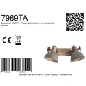 Mexlite ceiling luminaire GEARWOOD 2 flames E27 IP20, taupe dimmable