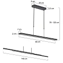 Steinhauer Steinhauer Pendant luminaire ZELENA LED, adjustable, 4 flames, black