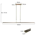 Steinhauer Steinhauer Pendant luminaire ZELENA LED, 3 flames, L:150cm, bronze