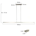 Steinhauer Pendant luminaire ZELENA LED, 3 flames, L:150cm, bronze