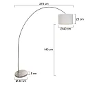 Mexlite Mexlite Floor lamp SOLVA, 1 flame, white lamp head, steel