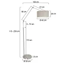 Steinhauer floor lamp PRESTIGE CHIC cylindrical, with switch, with shade, with jointed arm, with plug E27 IP20, steel brushed 
