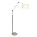 Steinhauer floor lamp PRESTIGE CHIC cylindrical, with switch, with shade, with jointed arm, with plug E27 IP20, steel brushed 