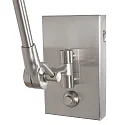 wall luminaire PRESTIGE CHIC cylindrical, with switch, with shade, with jointed arm, with plug E27 IP20, steel brushed dimmable