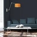 wall luminaire PRESTIGE CHIC cylindrical, with switch, with shade, with jointed arm, with plug E27 IP20, steel brushed dimmable