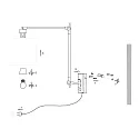 wall luminaire PRESTIGE CHIC cylindrical, with switch, with shade, with jointed arm, with plug E27 IP20, steel brushed dimmable