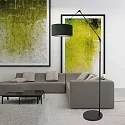 Steinhauer floor lamp PRESTIGE CHIC cylindrical, with switch, with shade, with jointed arm E27 IP20, black matt 