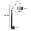 Steinhauer floor lamp PRESTIGE CHIC cylindrical, with switch, with shade, with jointed arm E27 IP20, black matt 