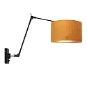 Steinhauer wall luminaire PRESTIGE CHIC cylindrical, with switch, with shade, with jointed arm, with plug E27 IP20, black matt dimmable
