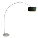 Steinhauer floor lamp SPARKLED LIGHT cylindrical, with switch, with shade, with plug, adjustable E27 IP20, steel brushed 