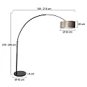 floor lamp SPARKLED LIGHT cylindrical, with switch, with shade, with plug, adjustable E27 IP20, black matt dimmable