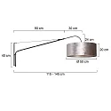 Steinhauer wall luminaire ELEGANT CLASSY with switch, with shade, with strain relief, with plug, adjustable E27 IP20, black matt 