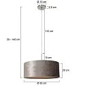 Steinhauer pendant luminaire SPARKLED LIGHT cylindrical, with shade E27 IP20, steel brushed dimmable