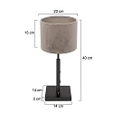 Steinhauer table lamp STANG up, short, with switch, with shade, with plug E27 IP20, black matt dimmable