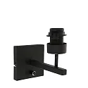 wall luminaire STANG up, cylindrical, with shade E27 IP20, black matt dimmable
