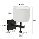 Steinhauer wall luminaire STANG with shade, with LED spot E27 IP20, black matt 