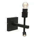 wall luminaire STANG with shade, with LED spot E27 IP20, black matt 