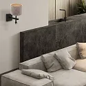 wall luminaire STANG with shade, with LED spot E27 IP20, black matt 