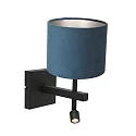 Steinhauer wall luminaire STANG with shade, with LED spot E27 IP20, black matt 