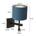 Steinhauer wall luminaire STANG with shade, with LED spot E27 IP20, black matt 