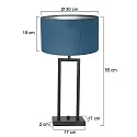 Steinhauer table lamp STANG up, 2-fold, with switch, with shade, with plug E27 IP20, black matt dimmable