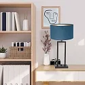 Steinhauer table lamp STANG up, 2-fold, with switch, with shade, with plug E27 IP20, black matt dimmable
