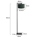 Steinhauer floor lamp STANG down, with switch, with shade, with plug E27 IP20, black matt dimmable