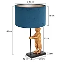 anne light & home table lamp ANIMAUX - SURICATE up, with switch, with shade, with plug E27 IP20, black matt 