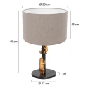 anne light & home table lamp ANIMAUX - OURSES up, with switch, with shade, with plug E27 IP20, black matt 