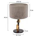 anne light & home table lamp ANIMAUX - OURSES up, with switch, with shade, with plug E27 IP20, black matt 