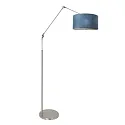 Steinhauer floor lamp PRESTIGE CHIC cylindrical, with switch, with shade, with jointed arm, with plug E27 IP20, steel brushed 