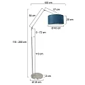 Steinhauer floor lamp PRESTIGE CHIC cylindrical, with switch, with shade, with jointed arm, with plug E27 IP20, steel brushed 
