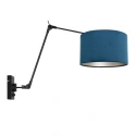 Steinhauer wall luminaire PRESTIGE CHIC cylindrical, with switch, with shade, with jointed arm, with plug E27 IP20, black matt dimmable