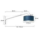 Steinhauer wall luminaire ELEGANT CLASSY with switch, with shade, with strain relief, with plug, adjustable E27 IP20