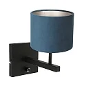 Steinhauer wall luminaire STANG up, cylindrical, with shade E27 IP20, black matt dimmable