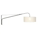 Steinhauer wall luminaire ELEGANT CLASSY with switch, with shade, with strain relief, with plug, adjustable E27 IP20, steel brushed 