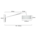Steinhauer wall luminaire ELEGANT CLASSY with switch, with shade, with strain relief, with plug, adjustable E27 IP20, steel brushed 