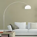 Steinhauer floor lamp SPARKLED LIGHT half round, with switch, with shade, with plug, adjustable E27 IP20, steel brushed 
