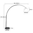 Steinhauer floor lamp SPARKLED LIGHT half round, with switch, with shade, with plug, adjustable E27 IP20, black matt 
