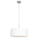 Steinhauer pendant luminaire SPARKLED LIGHT cylindrical, with shade E27 IP20, steel brushed dimmable
