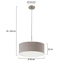 Steinhauer pendant luminaire SPARKLED LIGHT cylindrical, with shade E27 IP20, steel brushed dimmable