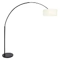 Steinhauer floor lamp SPARKLED LIGHT cylindrical, with switch, with shade, with plug, adjustable E27 IP20, black matt dimmable