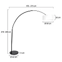 Steinhauer floor lamp SPARKLED LIGHT cylindrical, with switch, with shade, with plug, adjustable E27 IP20, black matt dimmable