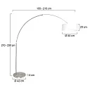 Steinhauer floor lamp SPARKLED LIGHT cylindrical, with switch, with shade, with plug, adjustable E27 IP20, steel brushed dimmable