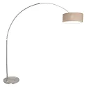 Steinhauer floor lamp SPARKLED LIGHT cylindrical, with switch, with shade, with plug, adjustable E27 IP20, steel brushed dimmable
