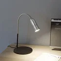 Top Light table lamp NEO! TABLE (LV) with flex arm, focusable IP20, aluminium, black matt, silver dimmable