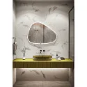Top Light mirror with lighting FLOW LINE WAVE-1 IP44 / IP20, glossy, silver dimmable