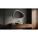 Top Light mirror with lighting FLOW LINE WAVE-1 IP44 / IP20, glossy, silver dimmable