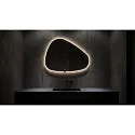 Top Light mirror with lighting FLOW LINE WAVE-1 IP44 / IP20, glossy, silver dimmable